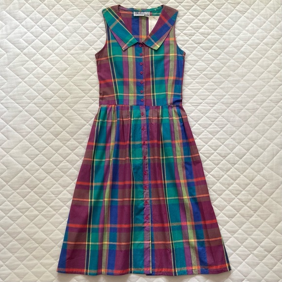 Vintage Dresses & Skirts - 🌈 Tangibles, Vintage Cirque Arc-En-Ciel Madras Plaid Dress